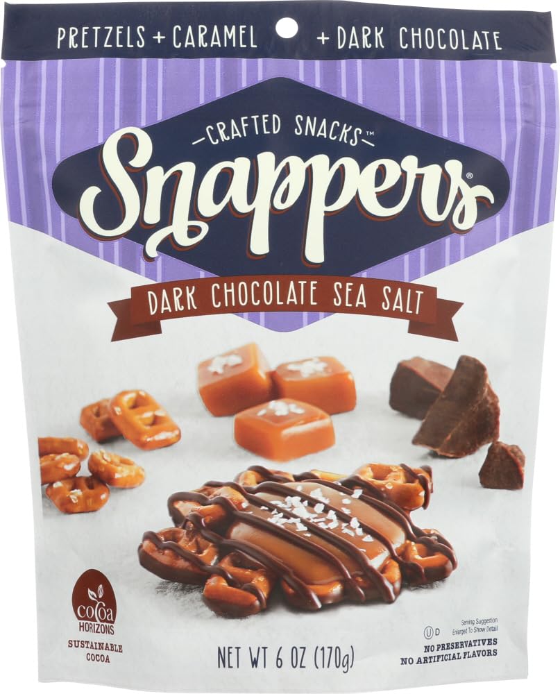 Edward Marc Snappers Sweet Caramel & Pretzels Cluster - Crunchy Pretzel Snack With Milk Chocolate For Adults And Kids - 6 oz (pack of 1)