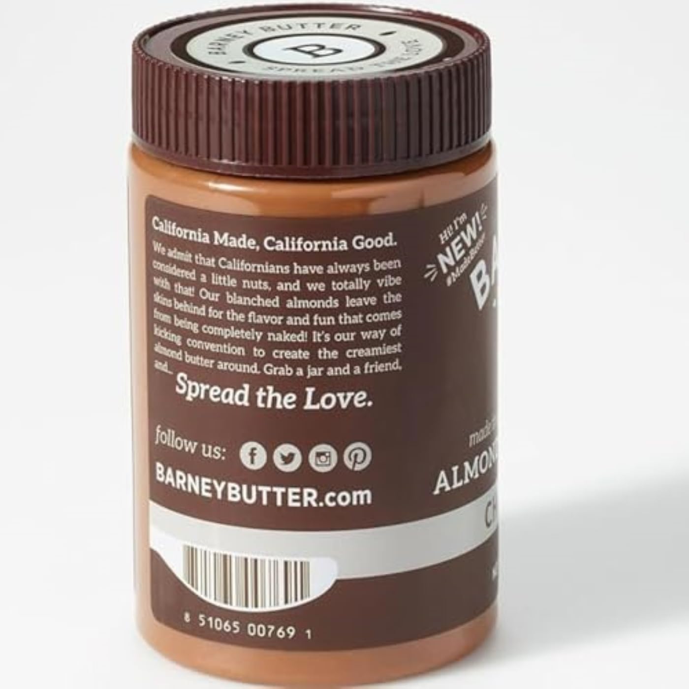 Barney Butter Almond Butter, Smooth, 16 Ounce Jar, Skin-Free Almonds, No Stir, Non-GMO, Gluten Free, Keto, Paleo, Vegan