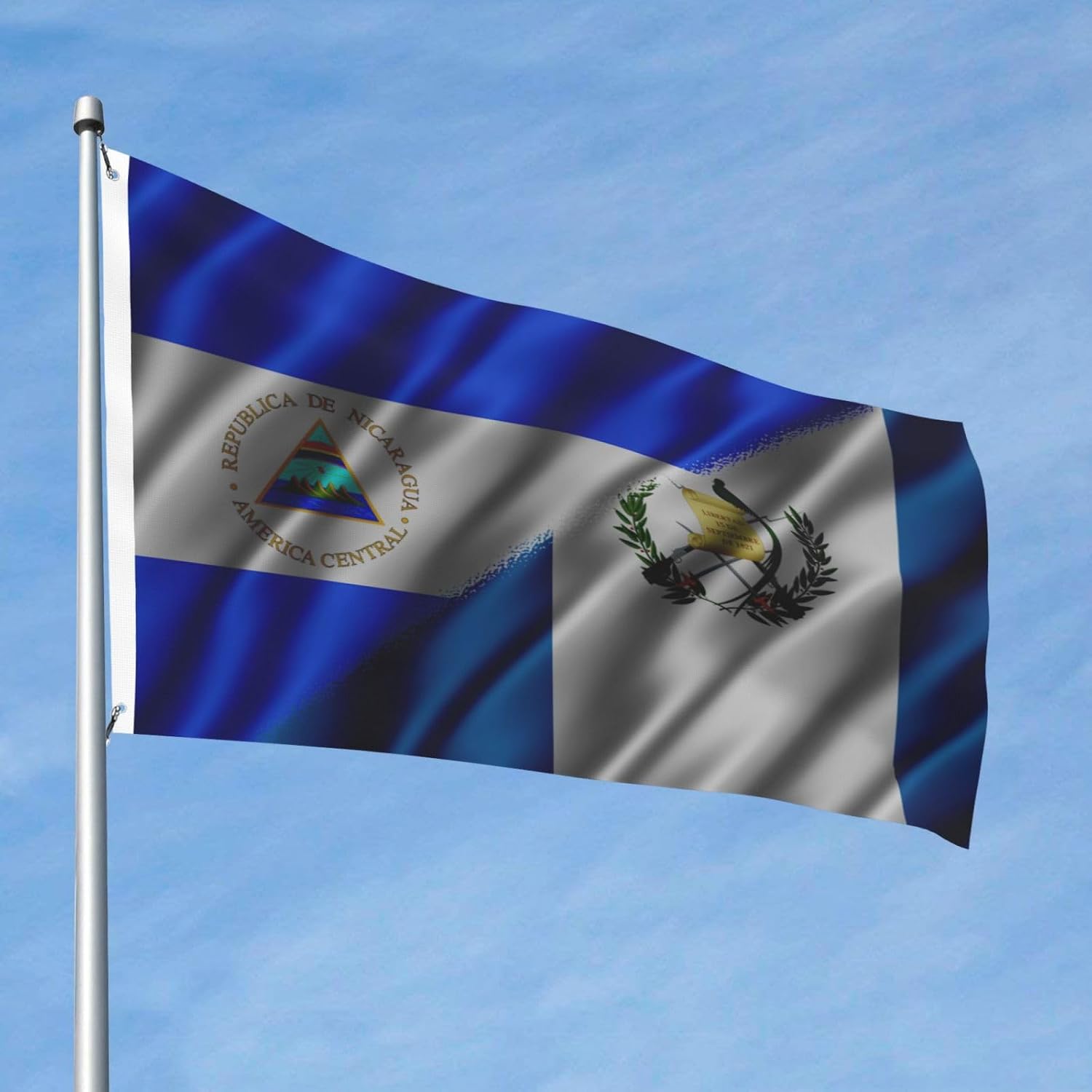 Nicaraguan Nicaragua And American Usa Flag 2x3 Ft Flags Double-Sided Printing Outdoor Indoor Decoration Country Flag 2x3 Foot Polyester Banner