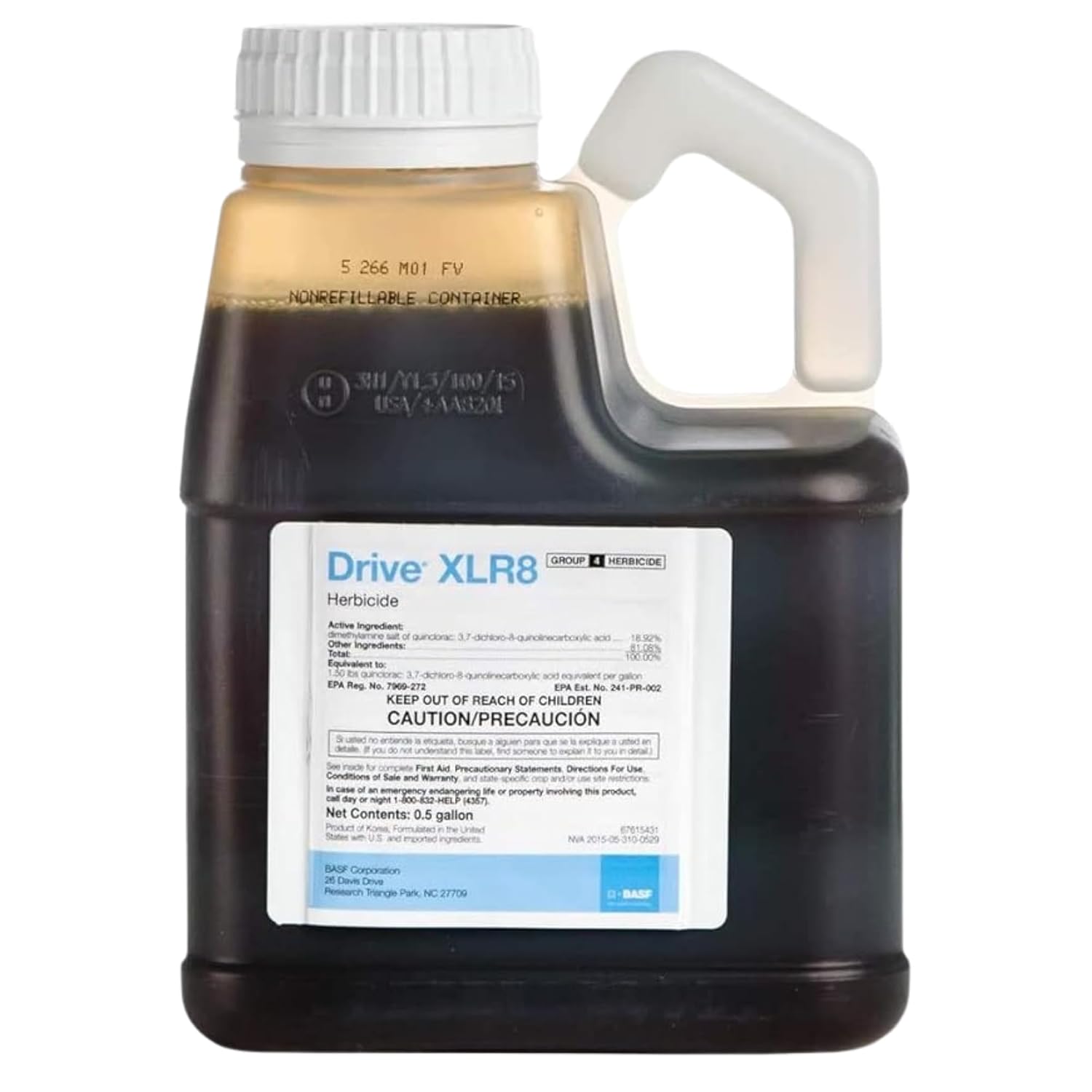 BASF Drive XLR8 Crabgrass Killer for Lawn & Turf, Post Emergent Grassy & Broadleaf Weed Control, Active Ingredient Quinclorac, 30 Day Residual