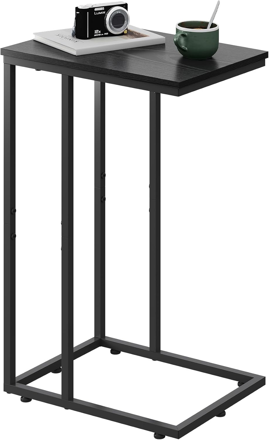 WLIVE C Shaped End Table, Small Side Tables for Sofa and Bed, Couch Table that Slides Under for Living Room, Bedroom, Home Office, Small Spaces