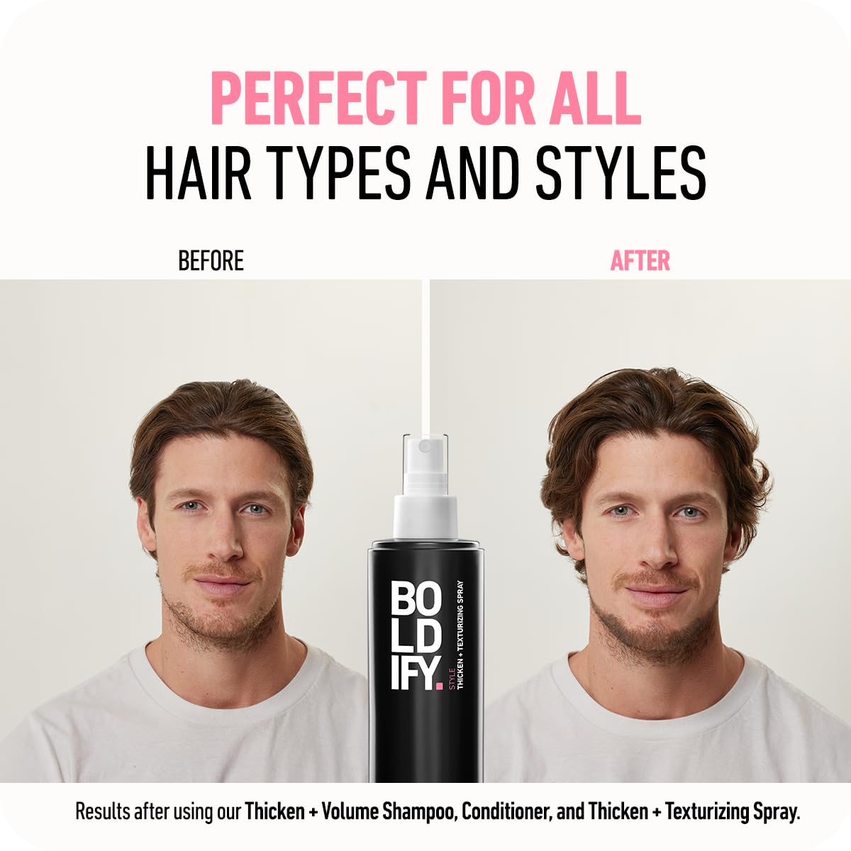 Boldify Hair Thickening & Volumizing Texture Spray for Fine Hair | Volume Booster, Stylist-Recommended Texture Spray, for Thinning Hair