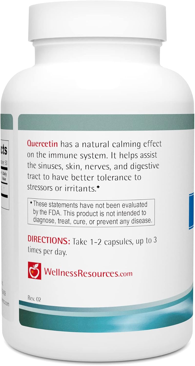 Wellness Resources Quercetin - Immune, Sinus and Allergy Support 1000mg per Serving - (100 caps/50 Servings) Vegan, Non-GMO