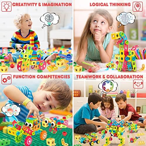 NXONE 195 PCS STEM Toys, Building Sets for Kids 3+