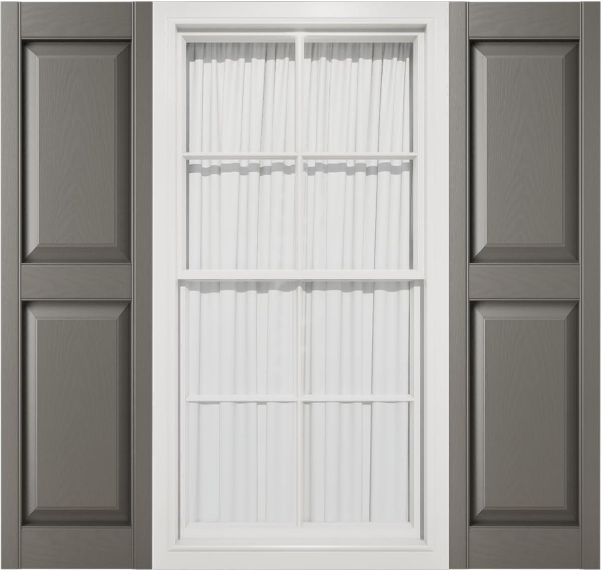 Mid America 00021247002 Standard Size Williamsburg Double Panel Vinyl Shutters, w/Installation Shutter-Lok's & Matching Screws (Per Pair), 002, 12"W x 47"H, Black