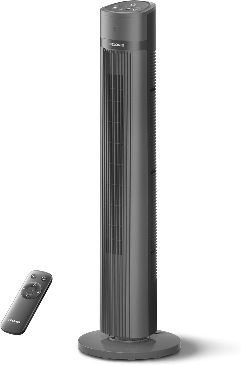 PELONIS 40-inch Bladeless Tower Fan for Bedroom, Standing Fan with Remote Control, 26ft/s, 90° Oscillation, 3 Speed Settings, 27 dB, 3 Modes