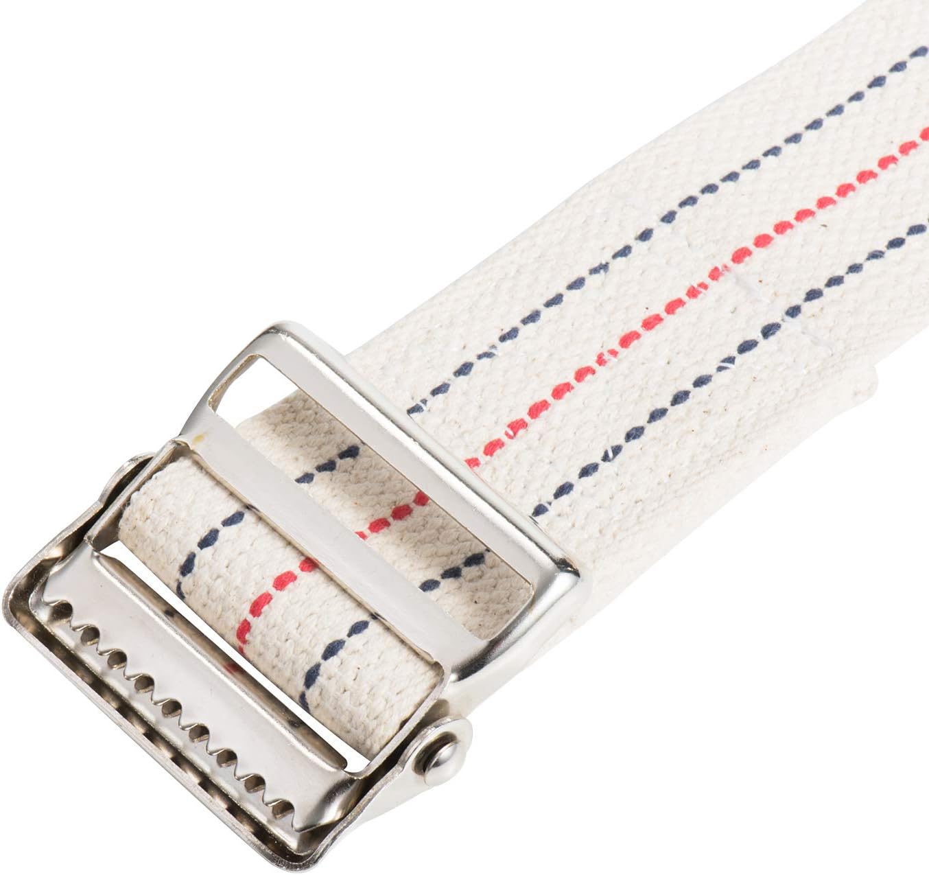 COW&COW Transfer and Gait Belt with Metal Buckle - Transfer Walking and Standing Assist Aid for Caregiver Nurse Therapist 2 inches (Beige with Stripes, 60")