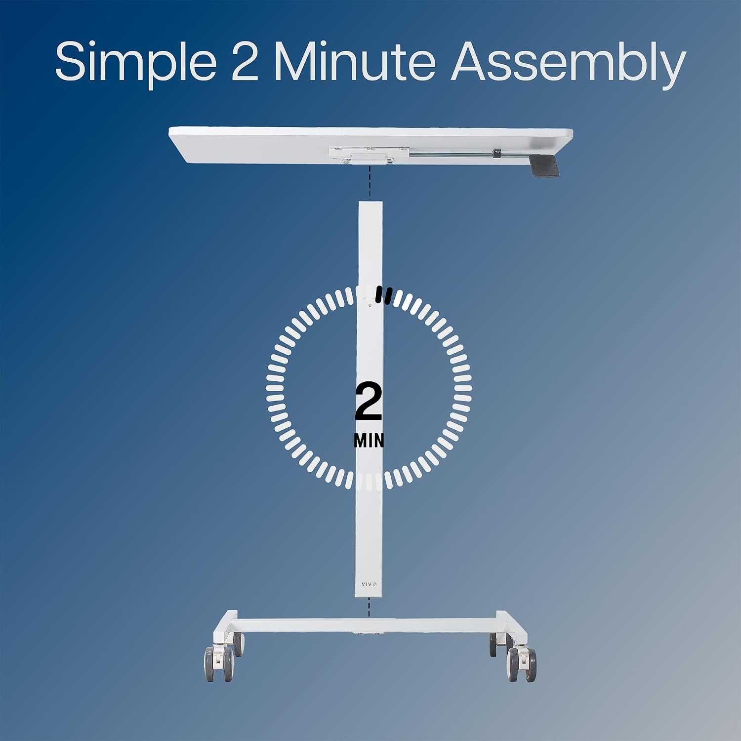 VIVO White 28 x 19 inch Standing Laptop Cart, CART-V00LW