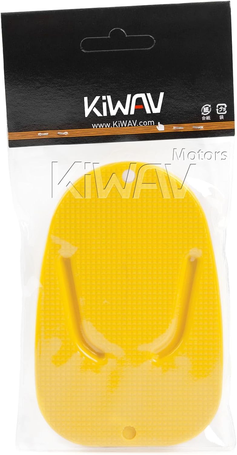 KiWAV Motorcycle Kickstand Pad Plate Support Accessory - Black - Soft Ground, Grass, Hot Pavement, Outdoor Parking, Anti Sinking