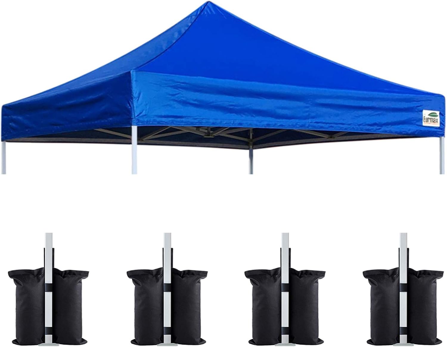Eurmax USA 10x10 Pop Up Canopy Replacement Top,Universal Instant Canopy Cover ONLY,Heavy Duty UPF 50+ UV Protection,Water & Wind Resistant Tarp,30+ Colors Available,Bonus 4 Sand Bags (White)