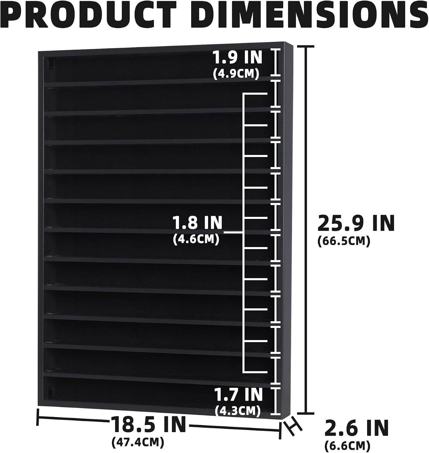 DisplayGifts Open Front Hot 1:64 Scale Toy Cars Wheels Matchbox Display Case Die-cast Model Cars Storage Cabinet - NO Door Cover in The Front