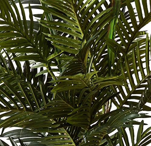 Nearly Natural 56 in Artificial Areca Palm Tree with Basket Floor Plant | Thirty-Two Lifelike Leaves, Wicker Basket Included