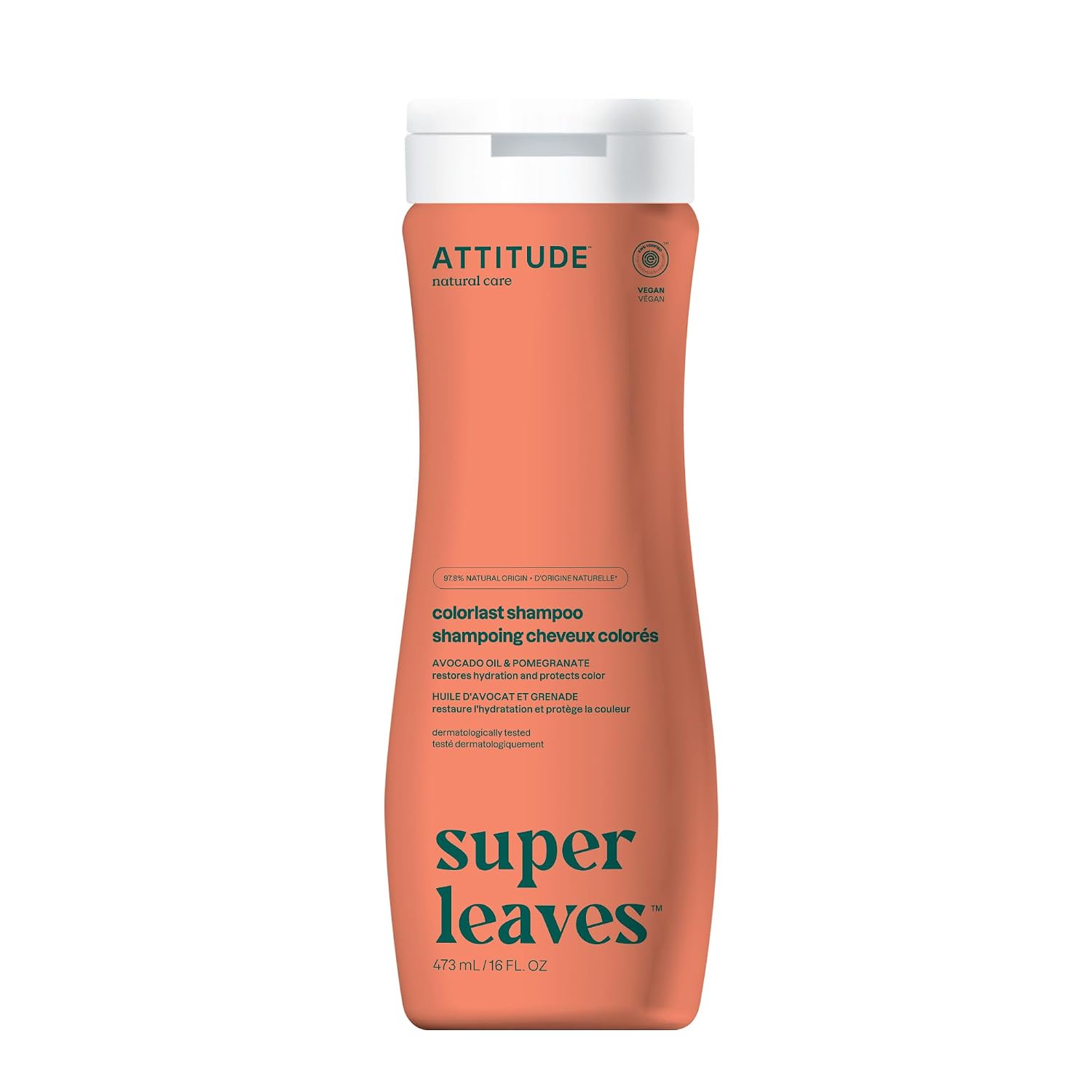 ATTITUDE Clarifying Hair Shampoo, EWG Verified, Restores Shine, Naturally Derived Ingredients, Vegan and Plant Based, Lemon Leaves and White Tea, 16 Fl Oz
