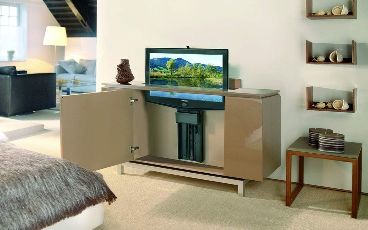 Whisper Ride 700 Motorized TV Lift for TVs up to 50”, 5-Year Warranty, Danish Engineered for a Thinner Profile, Increased Stability & Safety