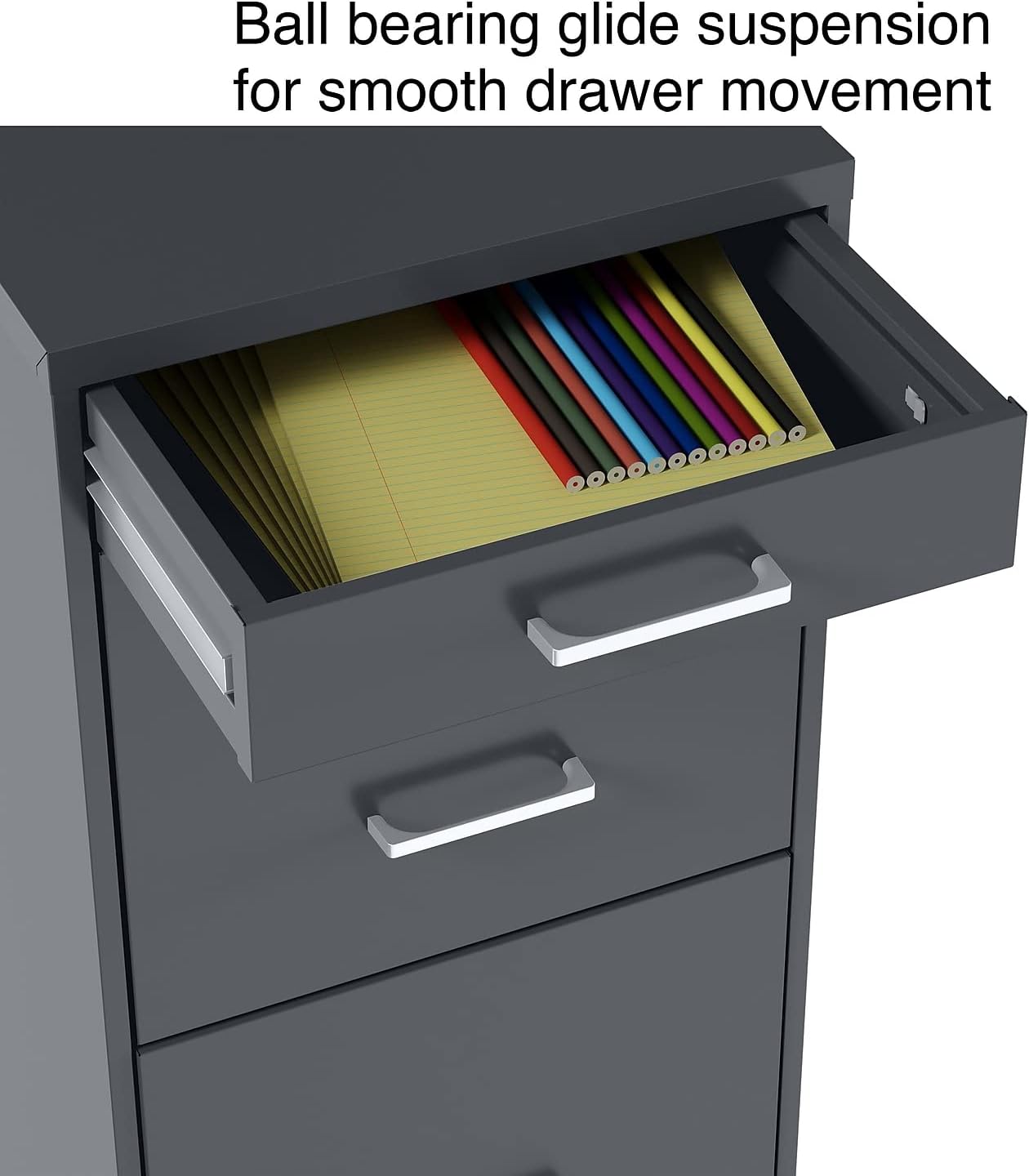Staples 3-Drawer Vertical File Cabinet, Letter Size Documents, Lockable & Mobile, 18.9" D x 14.3" W x 26.9" H, White