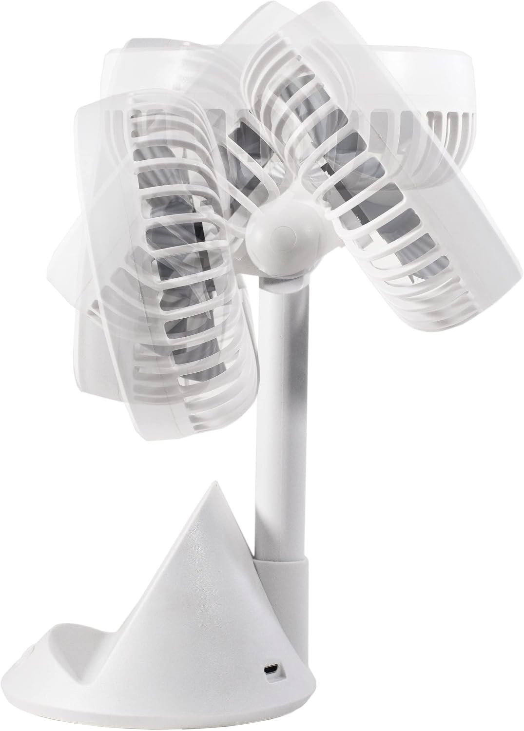 Comfort Zone Rechargeable Fan with Wireless Charger, 4 inch, USB Chargeable Lithium Battery, Adjustable Tilt, Powerful & Portable, Cooling & Charging