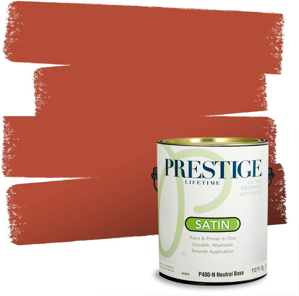 PRESTIGE Paints Exterior Paint and Primer In One, 1-Gallon, Semi-Gloss, Comparable Match of Sherwin Williams* Captivating Cream*