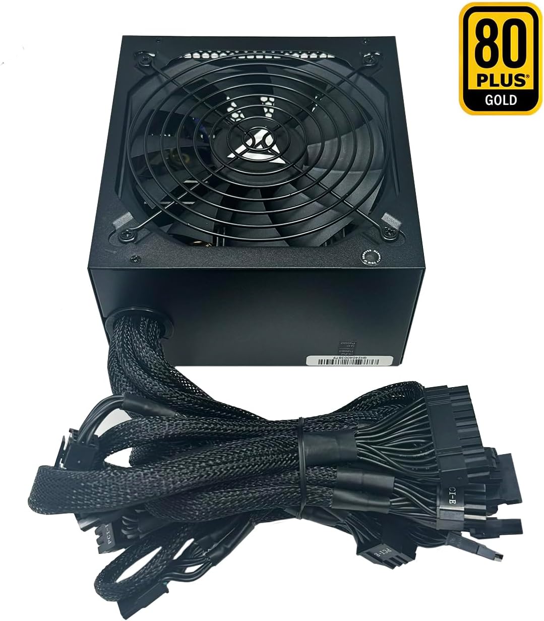 Apevia ATX-PR600W Prestige 600W 80+ Gold Certified, RoHS Compliance, Active PFC ATX Gaming Power Supply | 80+ Gold Efficiency, 135mm Auto Thermal Controlled Fan, Heavy Duty Protections, RoHS Compliance, DC to DC Converter Design