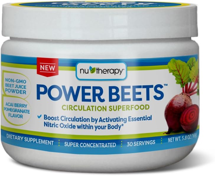 Nu-Therapy Power Beets - Super Concentrated Circulation Superfood - Dietary Supplement – Delicious Acai Berry Pomegranate Flavor – Non-GMO Beet