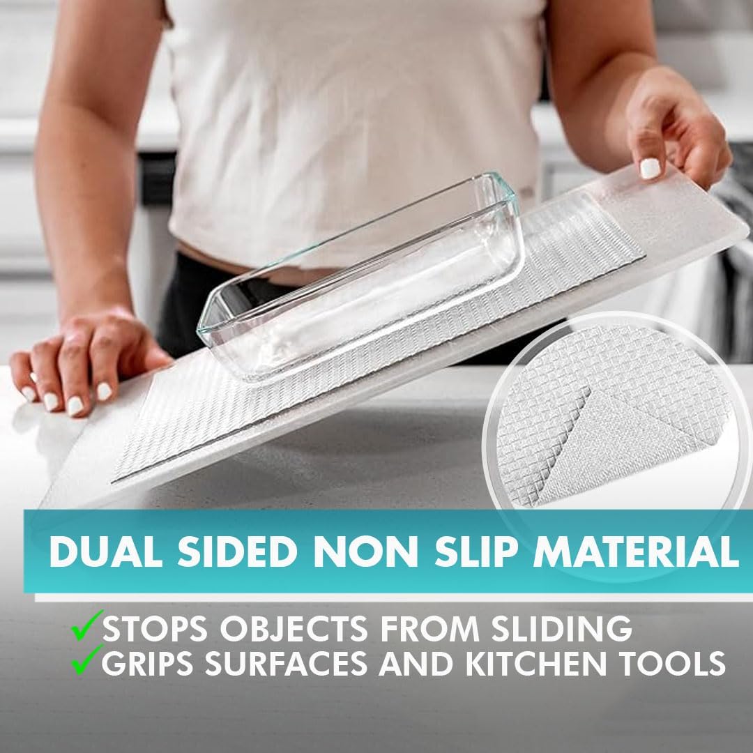 Shelf Liner, Drawer Liner & Kitchen Cabinet Liner – Thick Waterproof Rubber Refrigerator Liners, Fridge Mat, Wire Shelf Cover for Dresser, Pantry