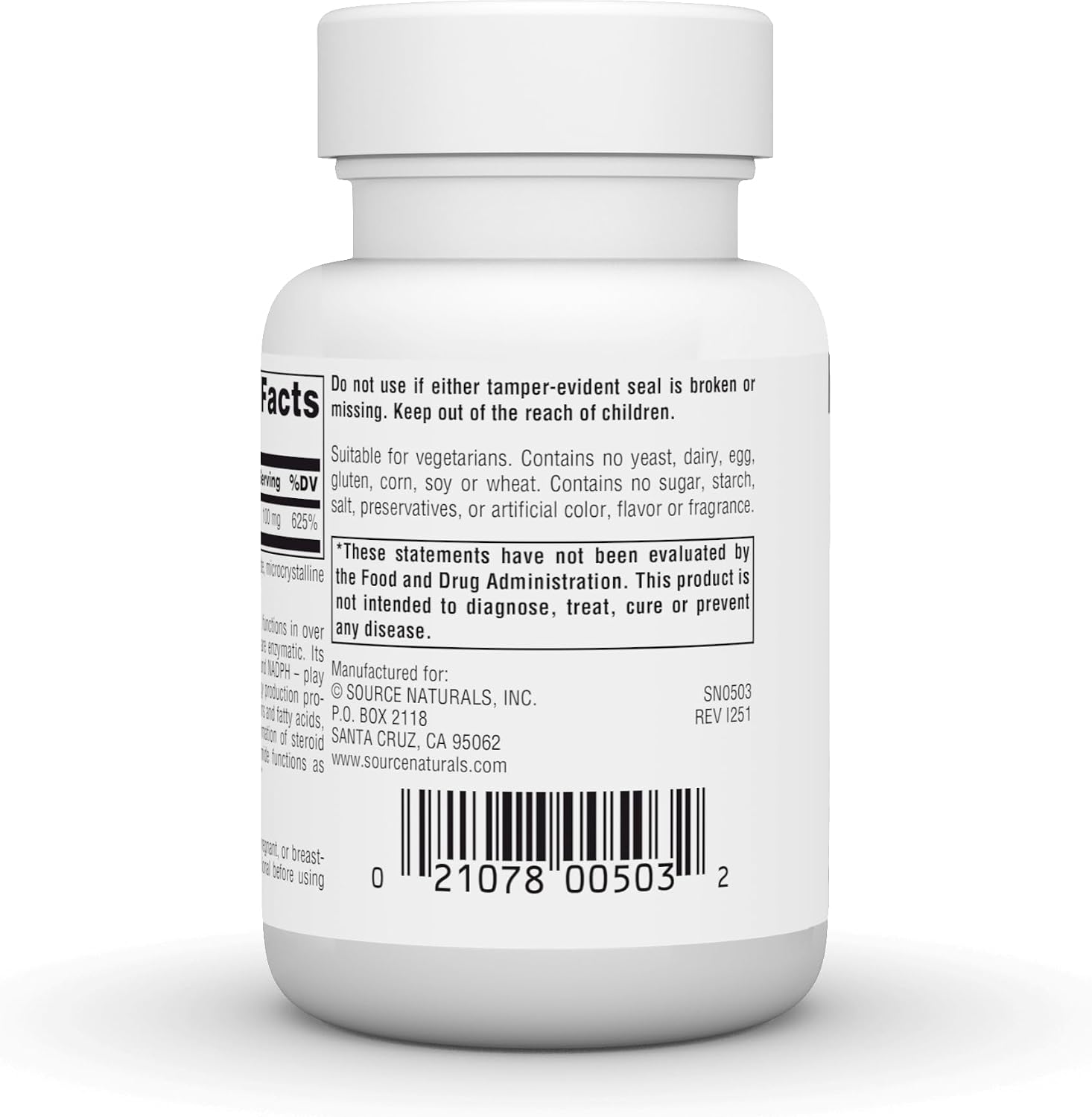 Source Naturals Niacinamide B-3, Dietary Supplement - 100 mg - 100 Tablets