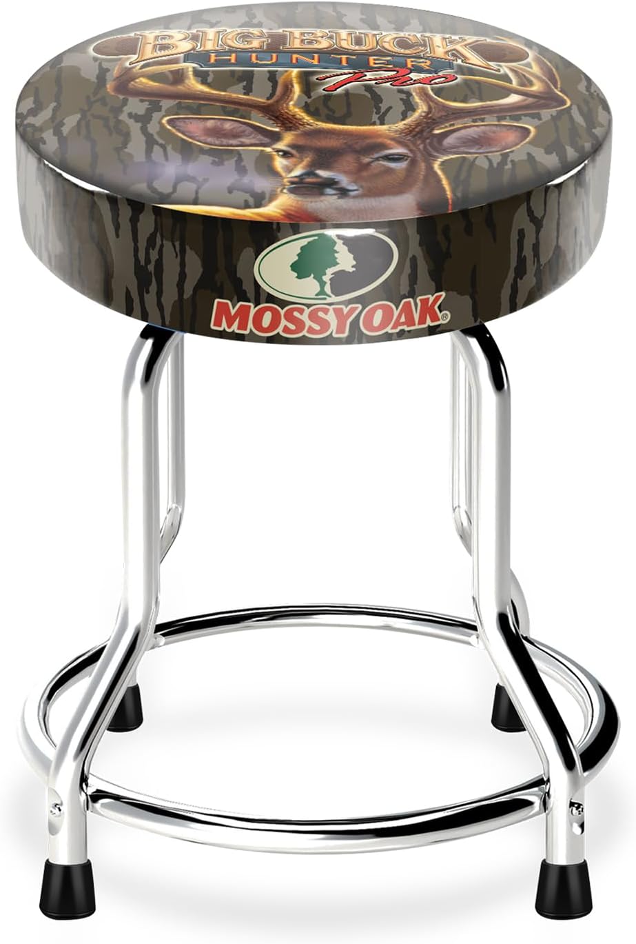 ARCADE1UP Big Buck Hunter Adjustable Stool with Leg Extenders, Padded Seat, Chrome Steel Finish for Home, Bar Stools, & Video Game Chairs, Mossy Oak