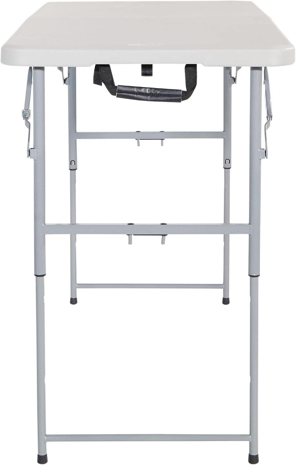 Office Star Resin Multipurpose Rectangle Table, 4-Feet Long, Height Adjustable, Center Folding Table, Light Gray