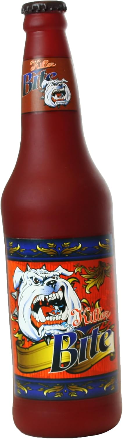 SILLY SQUEAKERS Tuffy Beer Bottle Dog Toy: Squeaky Dog Toy, Washable and Floats, Vinyl