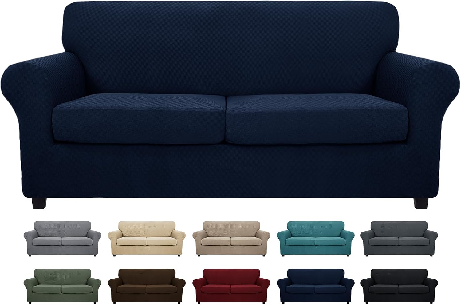 MAXIJIN Latest Recliner Slipcovers for Living Room 4 Pieces Stretch Jacquard Recliner Chair Cover Soft Fitted Recliner Protector with Elastic Bottom