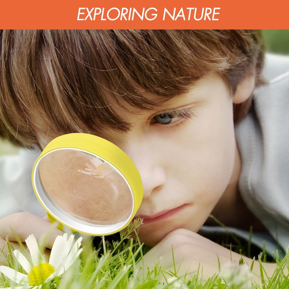 Leffis 3 Pack Magnifying Glass, 10X Reading Magnifier for Kids and Seniors