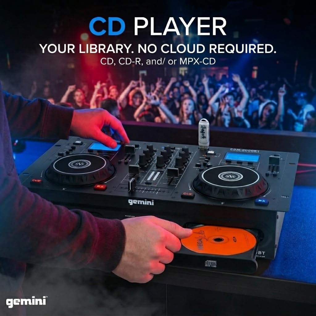 Gemini Standalone DJ CD Player & Mixer with Bluetooth (CDM-4000BT)