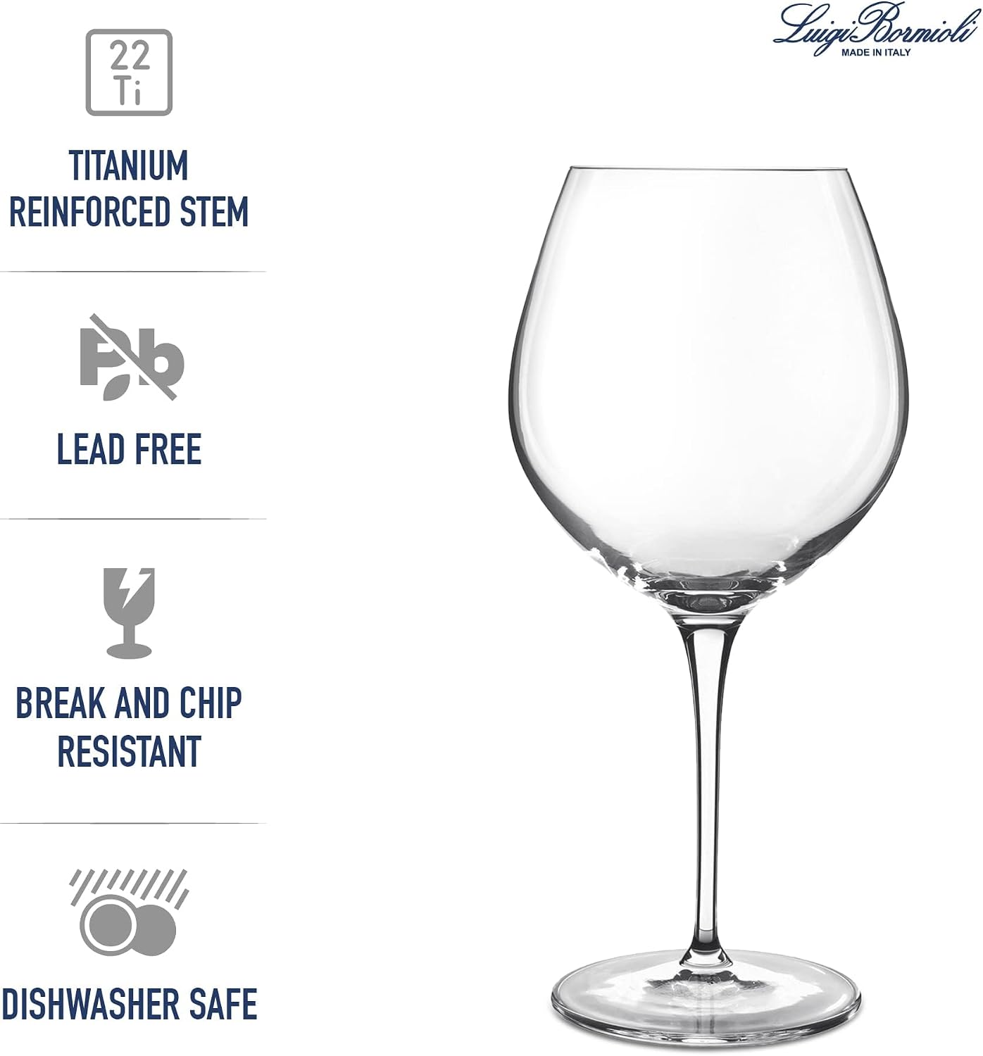 Luigi Bormioli Crescendo Bourgogne Wine Glasses - Clear, Set of 4