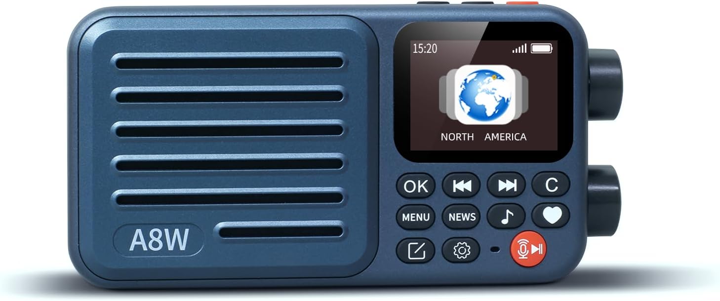 Choyong A8W Portable Smart Internet Radio for Home with WiFi,FM World Radio | 40k+ Internet Radio Stations receiver,Pocket Smart Radio with 4G,TF Card