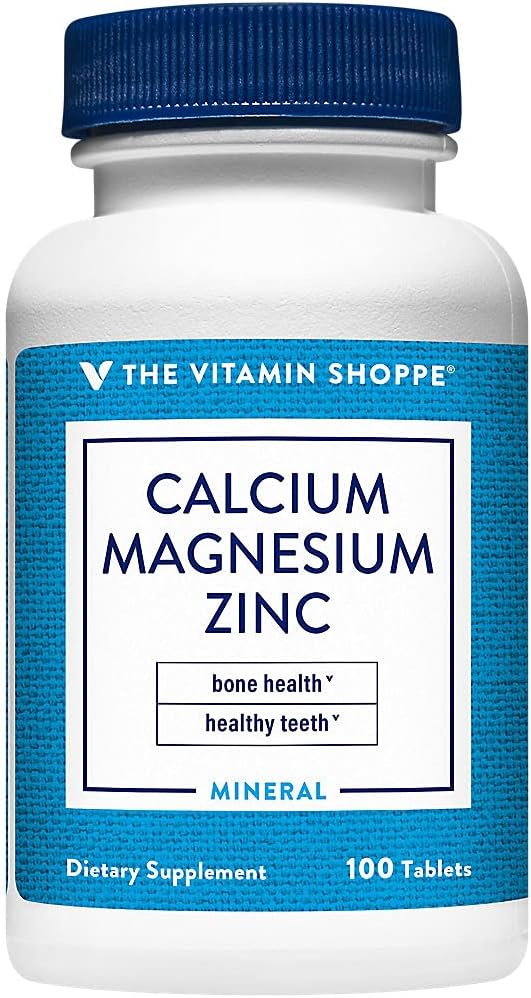 The Vitamin Shoppe Brand Calcium, Magnesium, Zinc & Vitamin D3, 100 Tablets