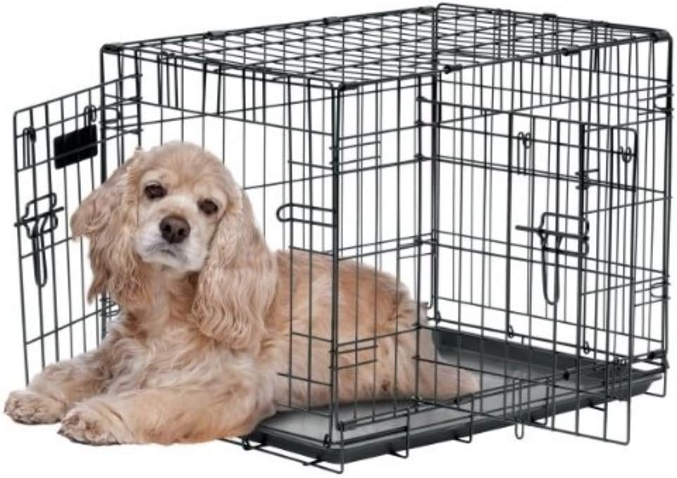 Precision Pet Products Two Door Provalue Wire Dog Crate, 24 Inch, For Pets 15-30 lbs, With 5-Point Locking System