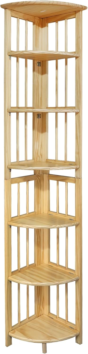 Casual Home 3-Shelf Folding Stackable Bookcase (27.5" Wide)-Walnut
