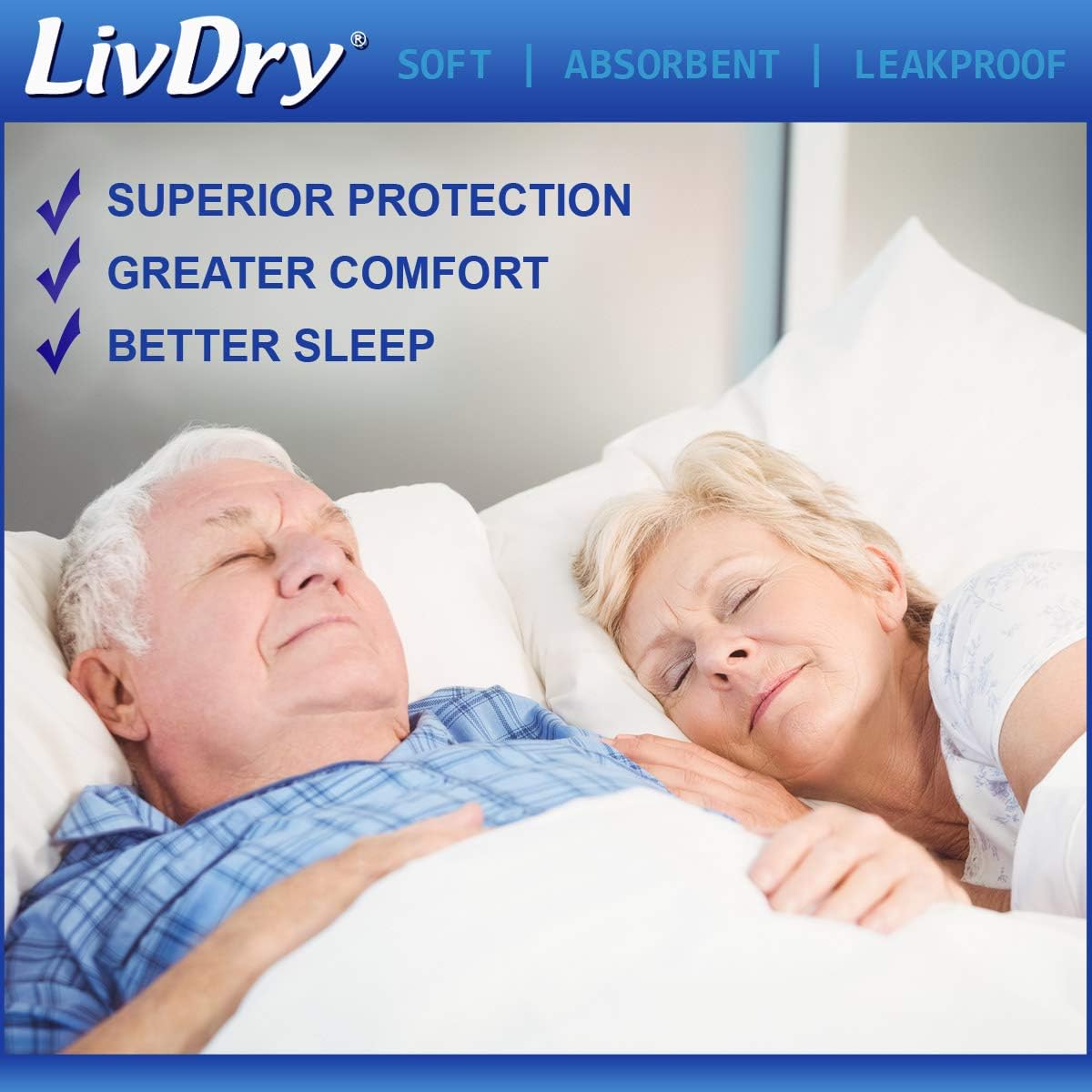 LivDry Adult XL Incontinence Underwear, Overnight Comfort Absorbency, Leak Protection, X-Large, 48-Pack