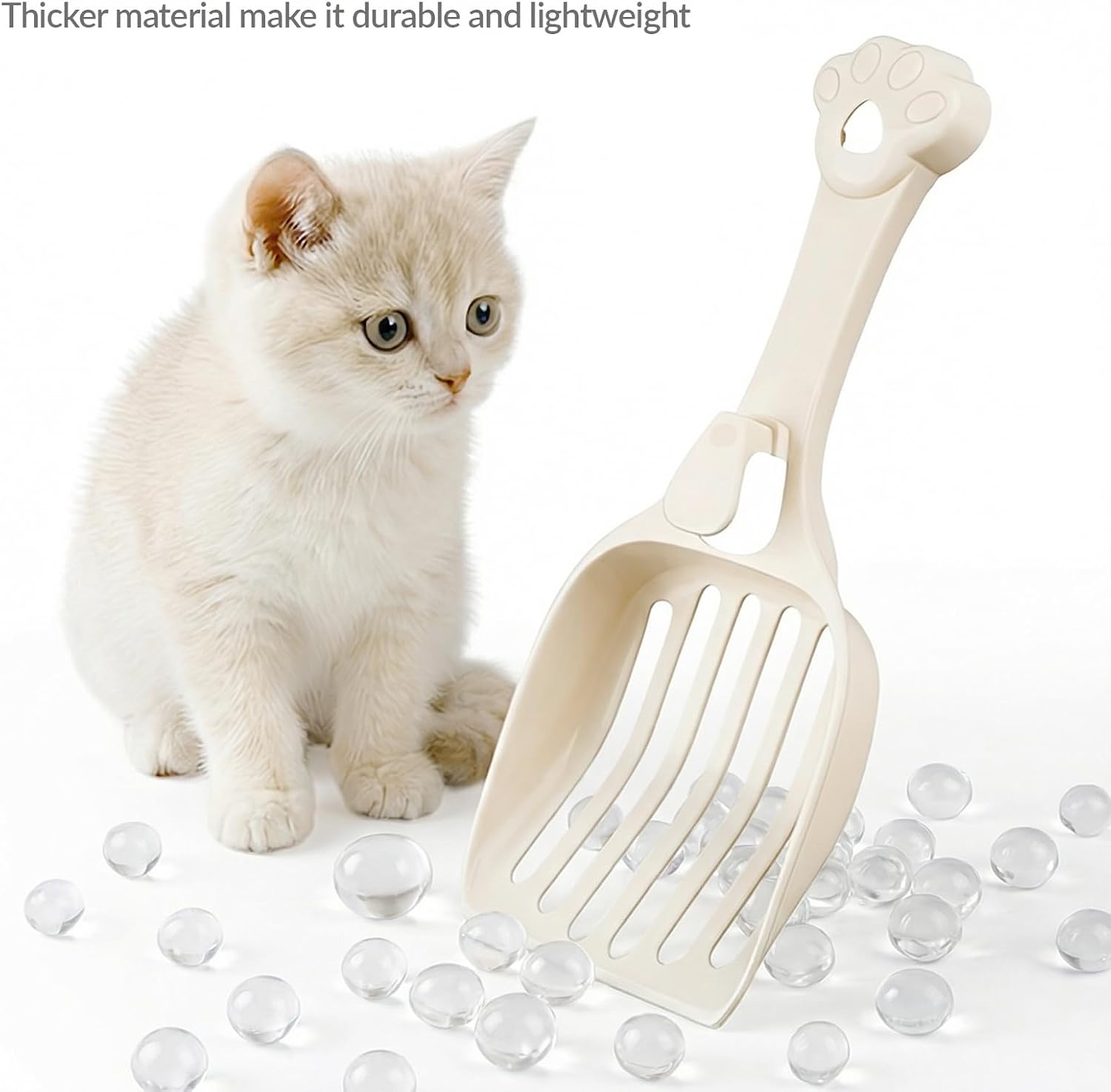 Depets Cat Litter Scoop, Kitty Litter Scooper for Pine Pellet, Wide Slats