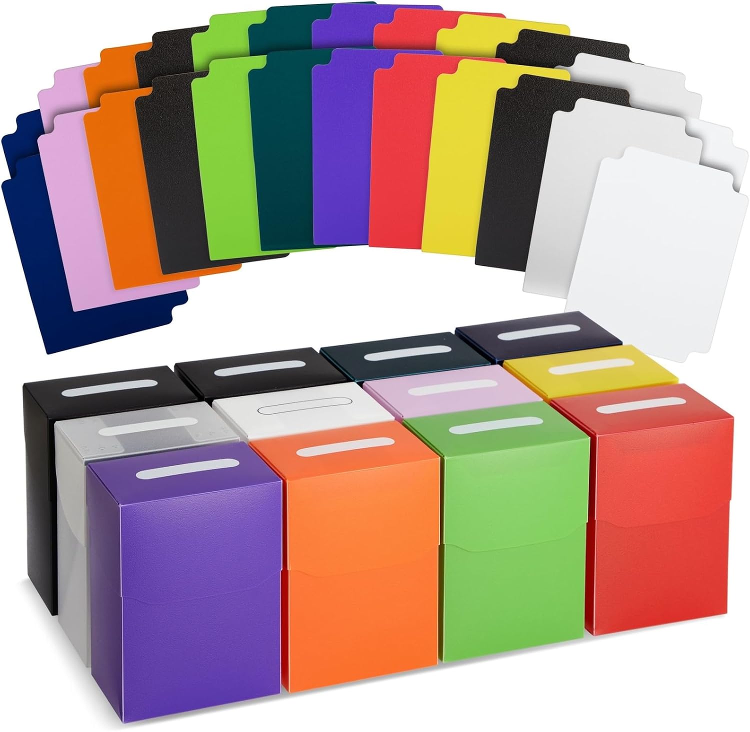 Okuna Outpost Deck Boxes with Dividers - Trading Card Storage Box & Organizer - Bulk Plastic Cases for Baseball & Game Cards - 2.88 x 1.88 x 3.88 in