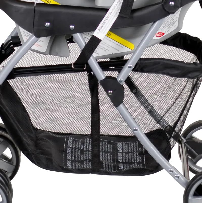 Baby Trend Snap N Go EX Polyester Lightweight Foldable Universal Single Infant Car Seat Carrier with 2 Cup Holder and Covered Compartment, Black