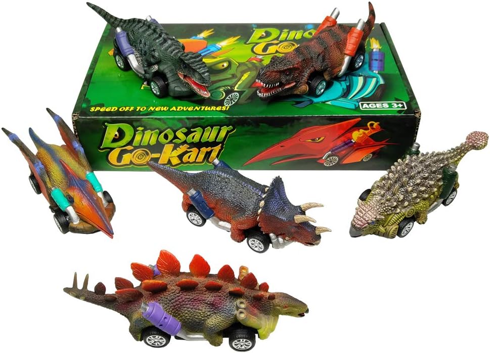Dinosaur Toy Pull Back Cars, 6 Pack Dino Toys for 3 Year Old Boys Girls and Toddlers, Boy Toys Age 3, 4, 5 and Up, Pull Back Toy Cars