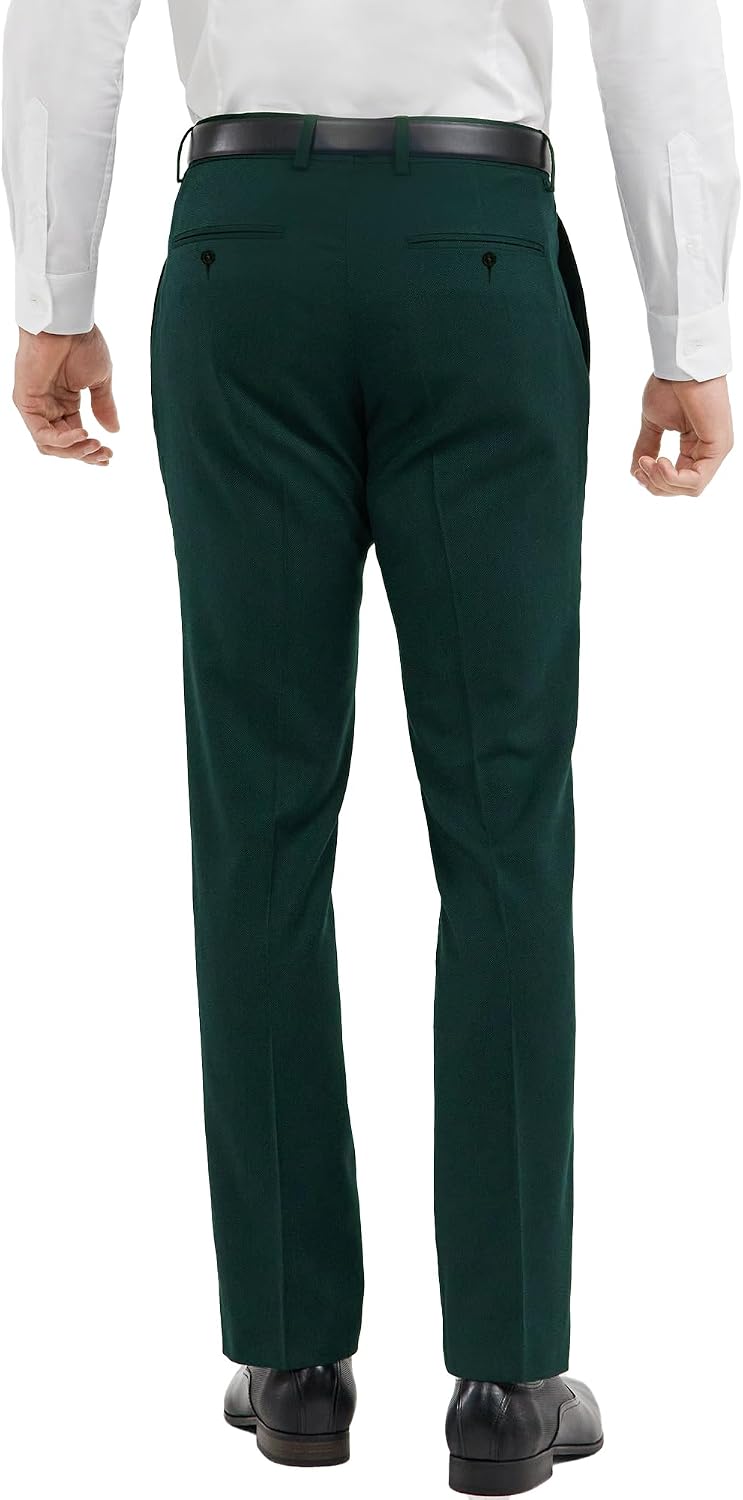 Men's Cozy Hidden Expandable Waist Dress Pants | Premium Stretch Texture Weave Work to Weekend Pants