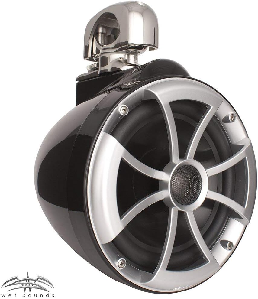 Wet Sounds ICON 8" Black Swivel Clamp Tower Speakers- Pair (Certified Refurbished)