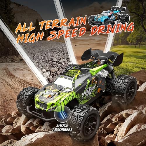 1/18 Scale High Speed RC Cars, 30KM/H 4WD Off-Road Remote Control Trucks for Adults and Kids Boys, All Terrain Truck Toys Gifts