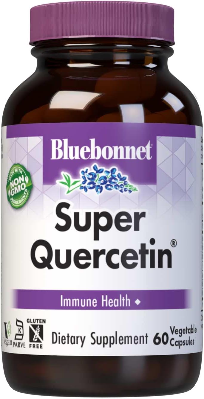 Bluebonnet Nutrition Super Quercetin Vegetable Capsules, Vitamin C Formula, Best for Seasonal & Immune Support, Non GMO, Gluten Free, Soy Free, Milk Free, Kosher, 60 Vegetable Capsules | Immune Health; Non-GMO, Vegan, Kosher Certified, Gluten-Free, Soy-F…