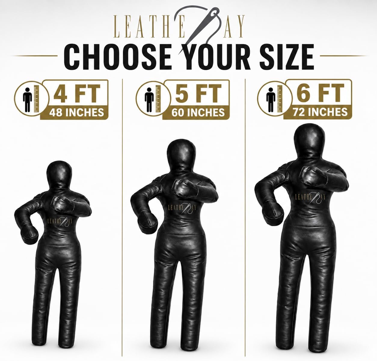 LEATHERAY MMA Jiu Jitsu Grappling Dummy Judo Punching Bag,Brazilian Jiu Jitsu Dummy,Wrestling Grappling BJJ Dummy Black -Unfilled