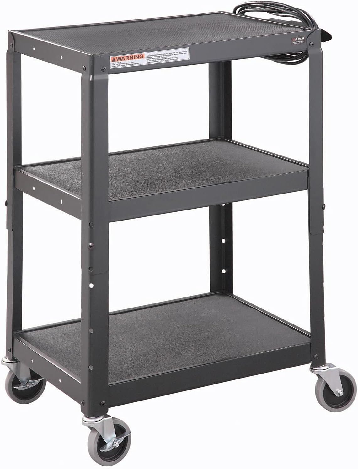 Global Industrial Steel Audio Visual & Instrument Cart - Black