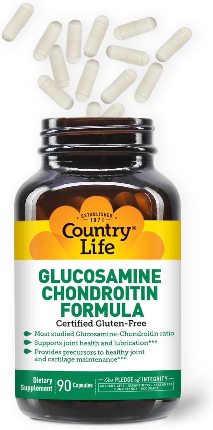 Country Life Glucosamine Chondroitin 1500mg/1200mg - Supports Joint Health & Lubrication - Maintains Healthy Cartilage, Tendon