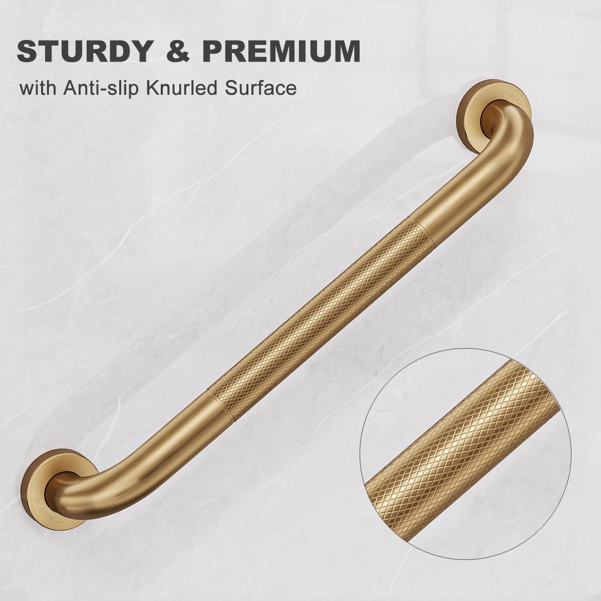 FANHAO 2 Pack Shower Grab Bar, 16 Inch Stainless Steel Bathroom Grab Bar with Anti-Slip Knurled Grip, Heavy Duty Shower Handle Bath Handle