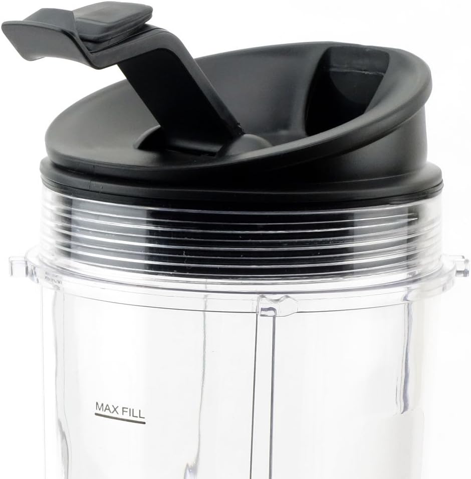 [2-Pack] Replacement Sip & Seal Spout Lids Compatible with Nutri Ninja Auto-iQ Blenders, Replaces Part 408KKU641, Fits BL480, BL490, BL640